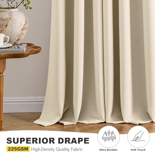 Cream beige grommet curtain 63 in — photo 5