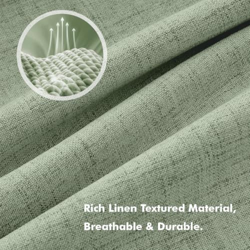 Sage green linen curtain 84 in — photo 3