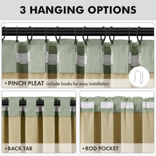 Sage green linen curtain 84 in — photo 5