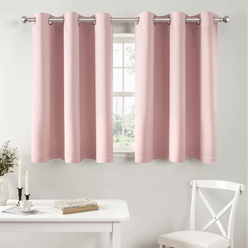 Pink grommet bedroom curtains 36 in