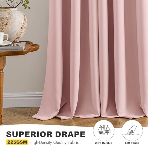 Pink grommet bedroom curtain 63 in — photo 5