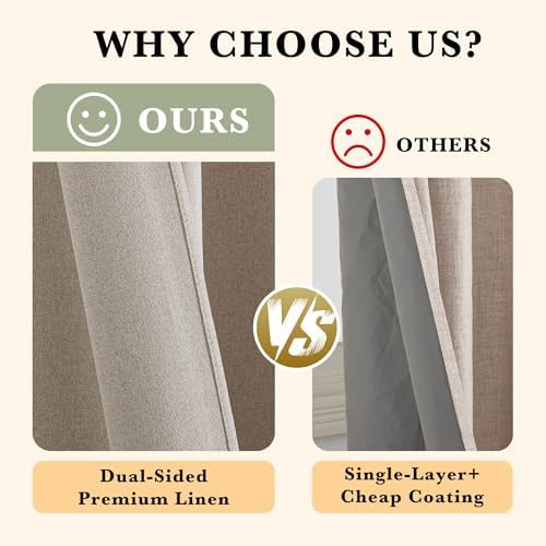 Total blackout linen sliding glass door curtain — photo 3