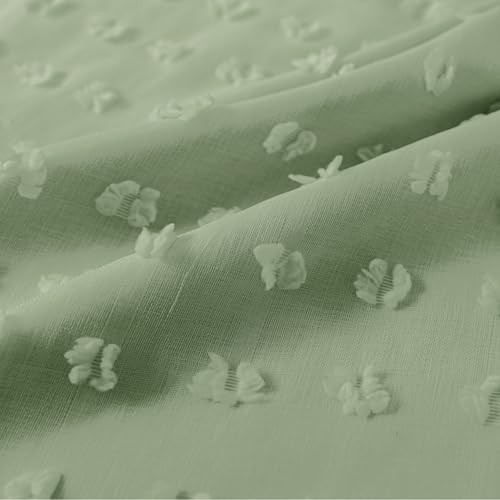 Sage green boho pom pom blackout curtain 63 in — photo 5