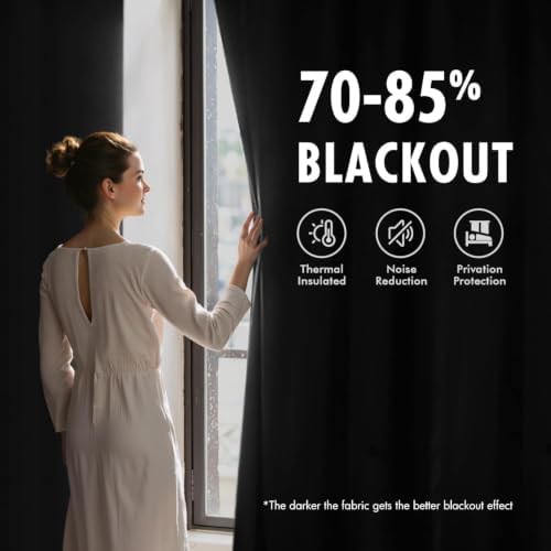 Black rod pocket velvet curtain 84 in — photo 3