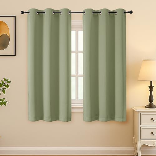 Sage green grommet nursery room darkening curtains