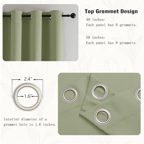 Sage green grommet nursery room darkening curtains — photo 3
