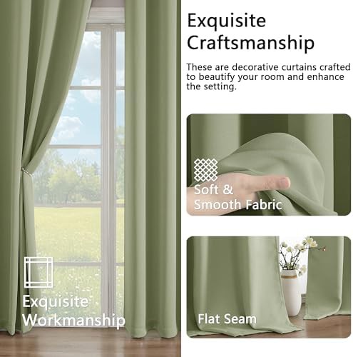 Sage green grommet nursery room darkening curtains — photo 5