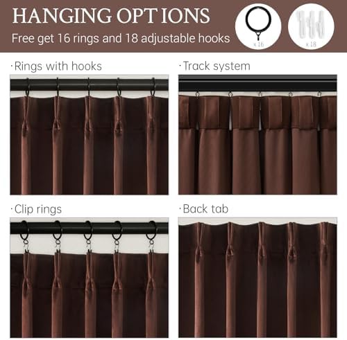 Terracotta velvet pinch pleated blackout curtains 96 inch — photo 4