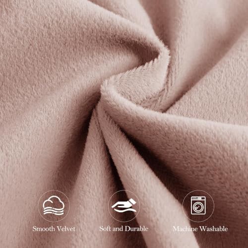 Dusty pink velvet girls room blackout curtains — photo 4