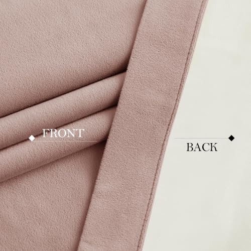 Dusty pink velvet girls room blackout curtains — photo 5