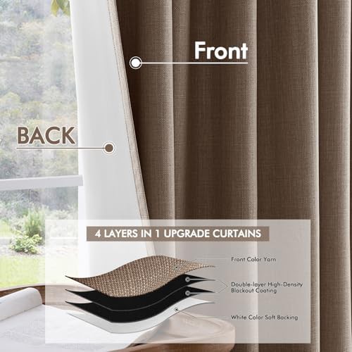 Dutch cocoa total blackout linen curtain 90 in — photo 5