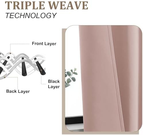 Pink thermal insulated kitchen curtains 36 in — photo 5