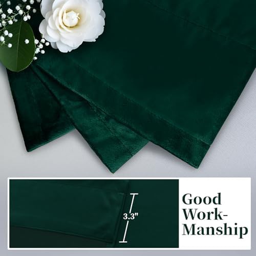 Dark green velvet rod pocket curtains 84 in — photo 5