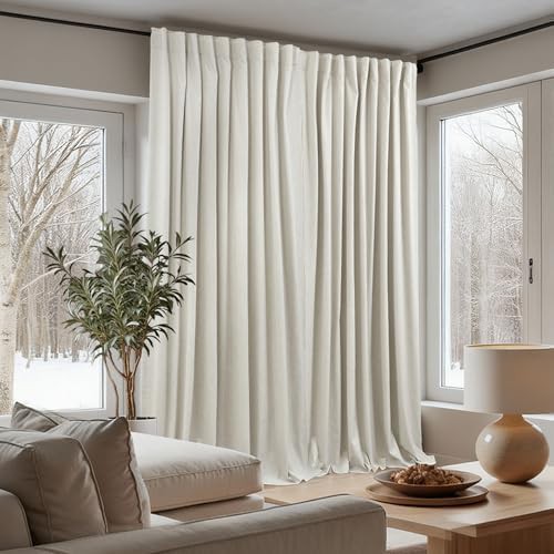 Extra wide linen soundproof curtains 84 in — photo 3