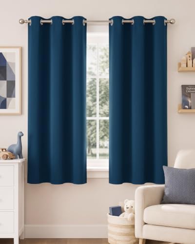 Moroccan blue grommet room darkening curtains 63 in
