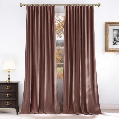 Dusty rose pink velvet blackout curtains