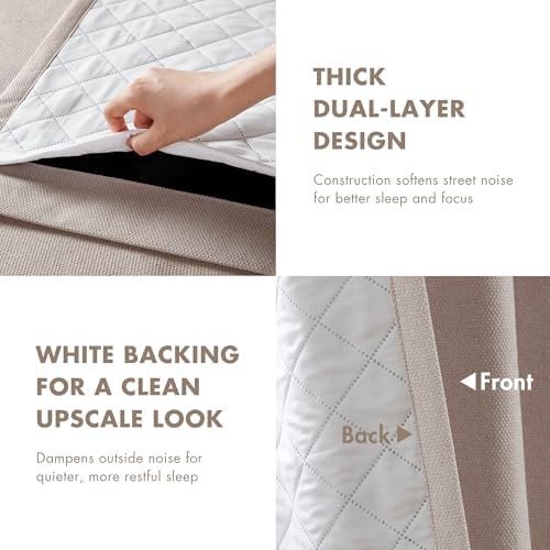 Linen Noise Blocking Blackout Curtain Pair — photo 4