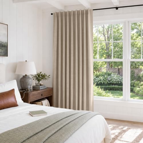Linen Textured Total Blackout Sliding Door Curtains 84 Inches Long linen-textured-total-sliding-linen — photo 5