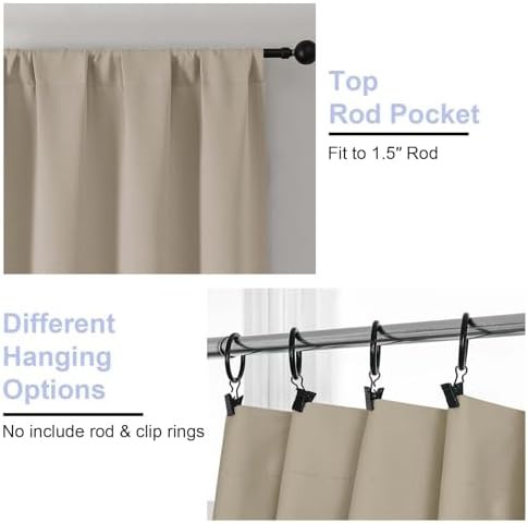 Biscotti beige solid thermal blackout curtains — photo 4