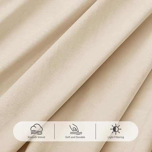 Cream Velvet Pinch Pleated Darkening Curtains — photo 3