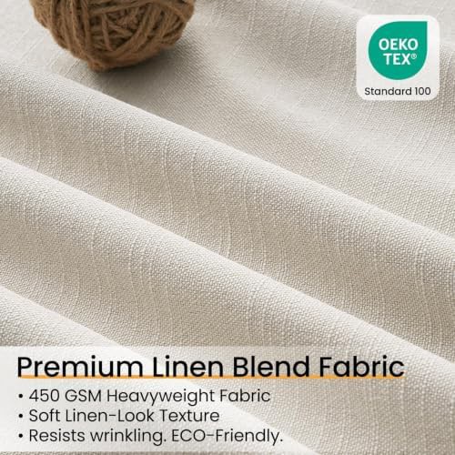 Cream beige pinch pleat linen curtains — photo 4