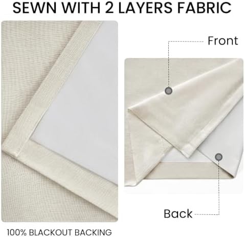 Cream beige pinch pleat linen curtains — photo 5
