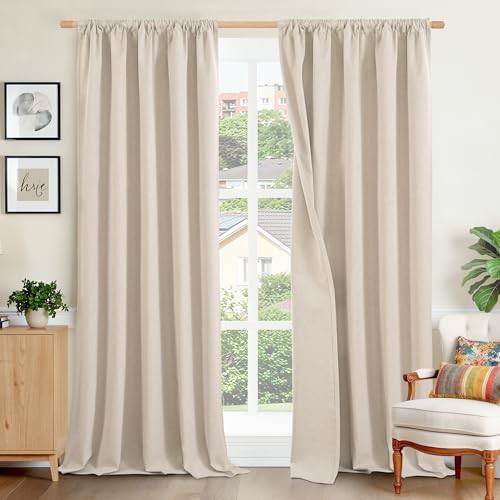 Linen Textured Rod Pocket Blackout Drapes