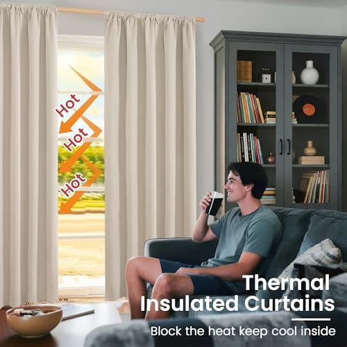 Linen Textured Rod Pocket Blackout Drapes — photo 3
