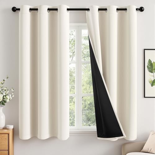 Cream total blackout curtain 63 in