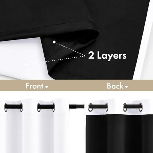 White total blackout grommet curtains 63 in — photo 3