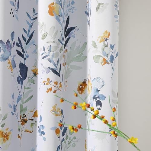 Floral doorway blackout curtain with grommets — photo 3