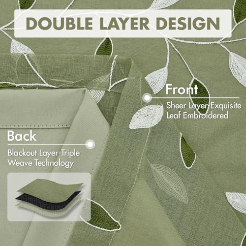 Sage double layer faux linen curtain 84 in — photo 4