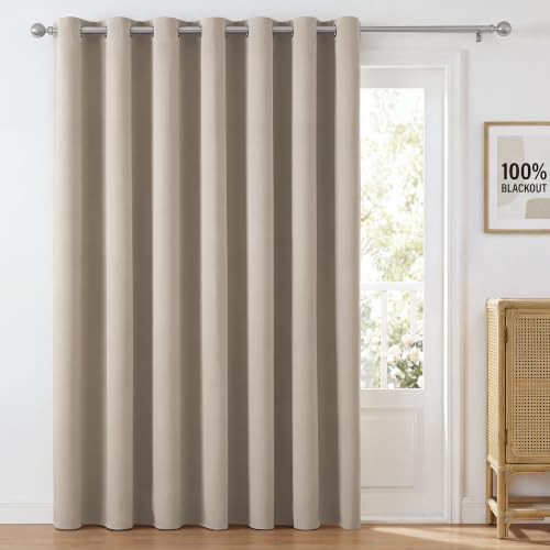 Natural sliding door total blackout curtain