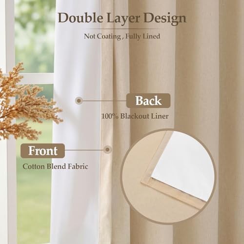 Natural ruffle total blackout linen curtains 84 in — photo 5