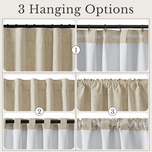 Cream linen pinch pleat blackout curtains — photo 5