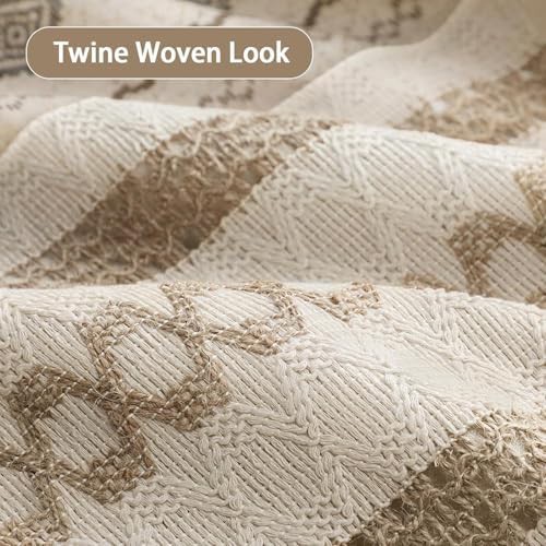 Boho Linen Woven Beige Blackout Curtain — photo 4