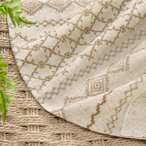 Boho Linen Woven Beige Blackout Curtain — photo 5