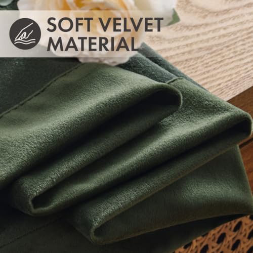 Olive green back tab velvet curtains 84 in — photo 5
