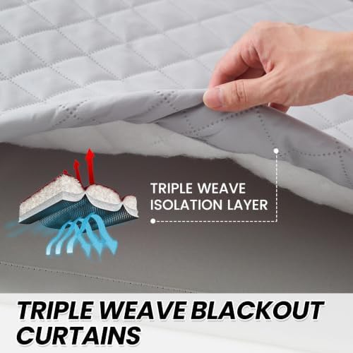 Beige soundproof grommet blackout curtains 52x84 — photo 3