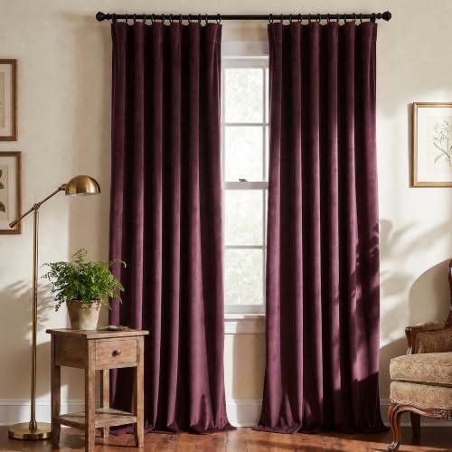 Magenta wine velvet blackout curtains 96 in